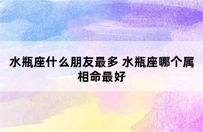 水瓶座什么朋友最多 水瓶座哪个属相命最好